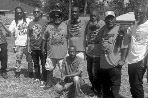 Organizers for the Second Annual Pleasant View Subdivision Reunion on April 6 were, from left, Charles Armstrong, Mark Lewis, Bobby Porche, Raphael Porche, Ernest Lemay, Kerrick Wells, Mark Beauvais, Spencer Duhe, Ricky Azard, Earl ‘Juice’ Jenson and, kneeling, Edward ‘Pop’ Bazille. Photo by John Dupont